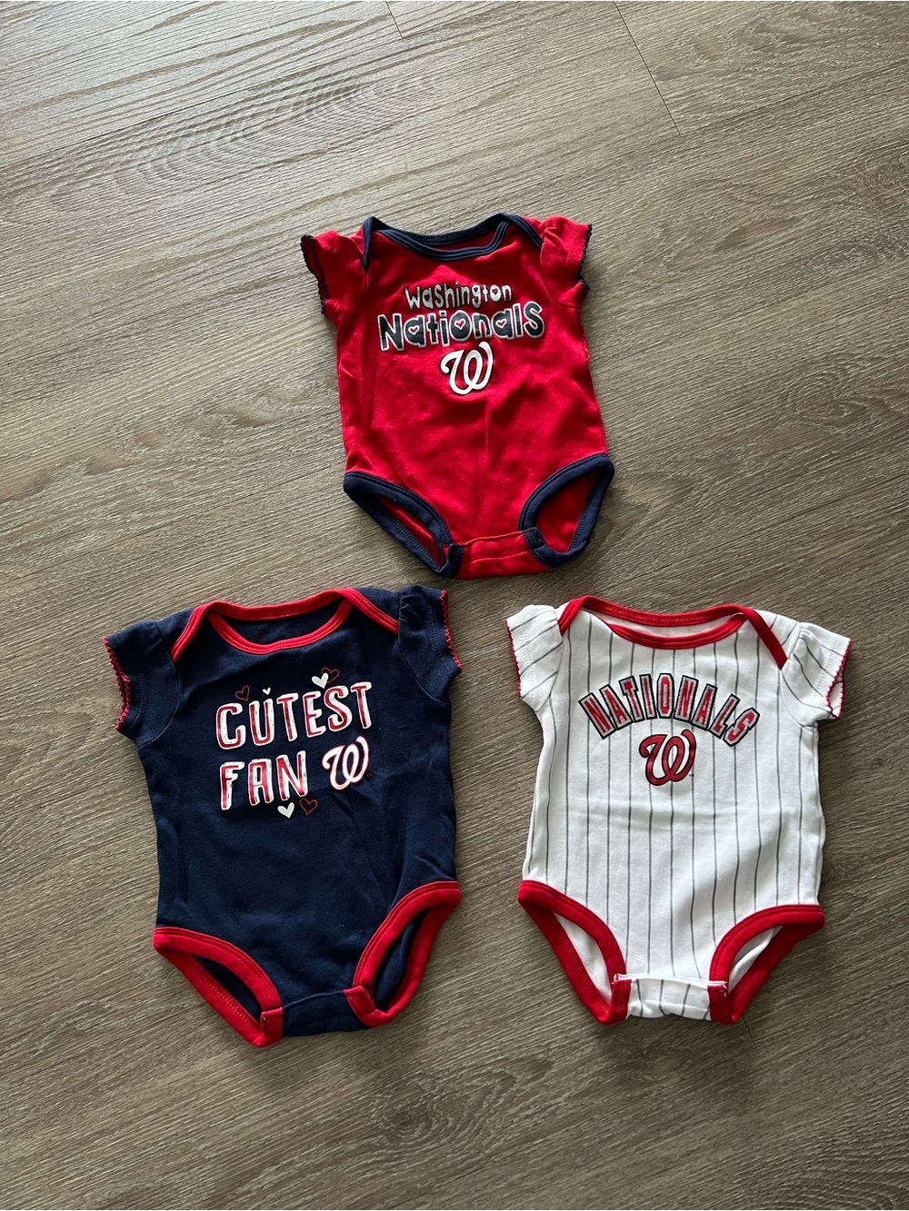 Genuine Merchandise Washington Nationals Baby Bodysuit Trio - Red, Navy, White